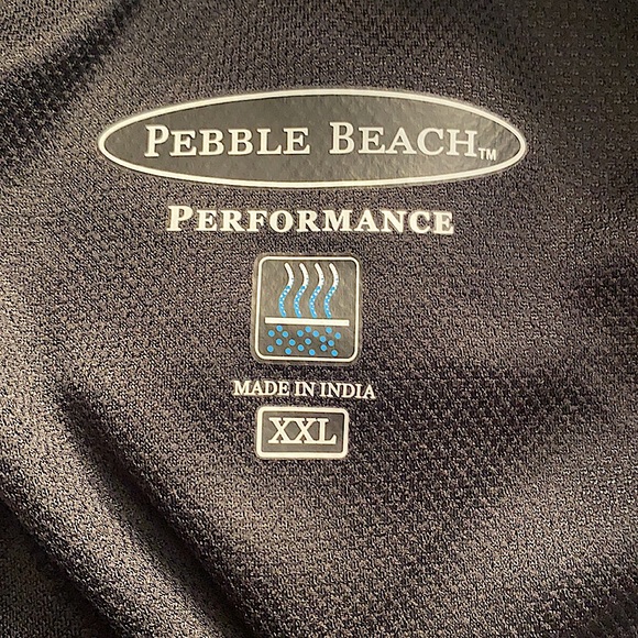 NWOT- Pebble Beach men’s black long-sleeved performance polo - Picture 3 of 6
